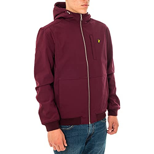 Lyle & Scott Chaqueta de Hombre de cáscara Blanda jk1214v Z562 Burgundy L