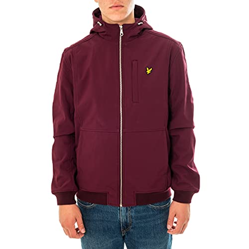 Lyle & Scott Chaqueta de Hombre de cáscara Blanda jk1214v Z562 Burgundy L