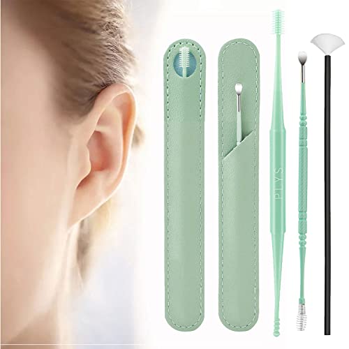 LZYY Innovating 3 Pcs Ear Pick Earwax Removal Kit, Silicone Spring Earwax Cleaner Tool Set, Spiral Ear Wax Cleaning Tool with Storage Box (Green) (Green)