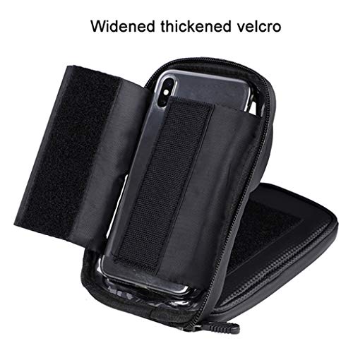 MagiDeal Bolsa Bici con Pantalla Táctil Soporte para Telefono Móvil Impermeable Alforja de Cuadro Bici para Teléfono Inteligente - Negro + Azul