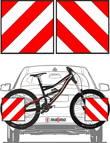MAGMA 2 Señales V20 Homologada, Placa V20 Portabicicletas y Carga Saliente, Panel V-20 Plástico ABS, Flexible y con Protección Anti Arañazos Protege tu Bicicleta o Bici NO Raya