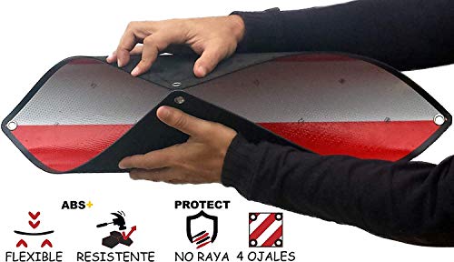 MAGMA Señal V20 Homologada, Placa V20 Portabicicletas y Carga Saliente, Panel V-20 Plástico ABS, Flexible y con Protección Anti Arañazos Protege tu Bicicleta o Bici NO Raya