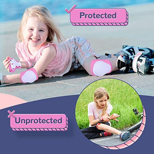 MAIGG Juego de Rodilleras Protectoras para niños de 3 a 8 años, Rodilleras y Coderas con Protectores de muñeca 6 en 1 para Patinaje, Ciclismo, Scooter, Patinaje