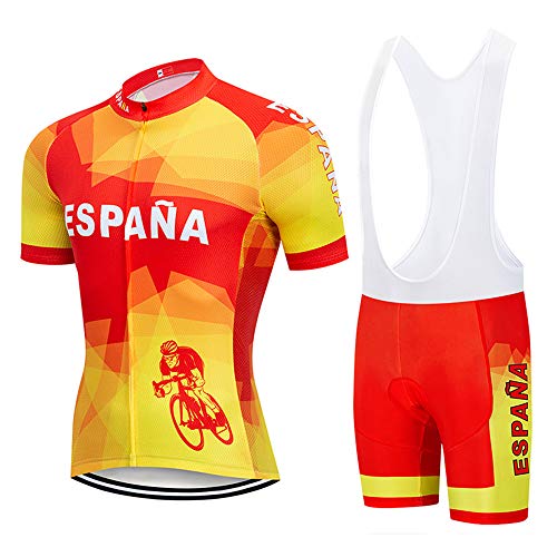 Maillot Ciclismo Corto Hombre Conjunto Traje Ciclismo Verano con 3D Almohadilla Gel para Bicicleta MTB Ciclista Bici