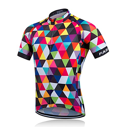 Maillot Ciclismo Hombre, Maillot Montaña Hombre, Camiseta de Bicicleta Chaqueta de Malla de Manga Corta, Transpirable, Secado rápido, Top de Bicicleta de Ciclo