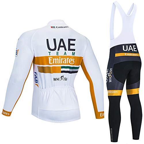 Maillot Ciclismo Hombres Manga Larga y Pantalones Ajustados 3D Acolchado Forro Térmico de Lana Anti-Viento Invierno