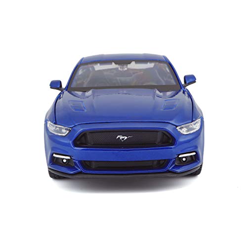 Maisto Ford Mustang GT (2015): Maqueta de Coche a Escala 1:24, Puertas y capó movibles, 20 cm, Color Azul (531508B)