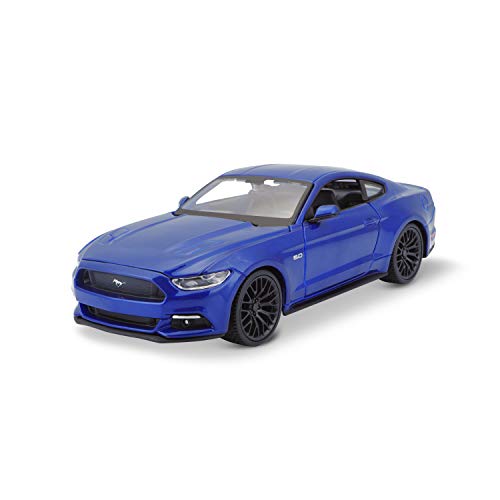 Maisto Ford Mustang GT (2015): Maqueta de Coche a Escala 1:24, Puertas y capó movibles, 20 cm, Color Azul (531508B)