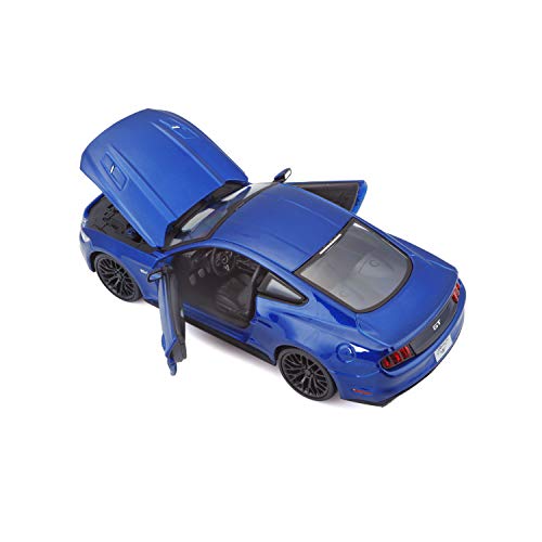 Maisto Ford Mustang GT (2015): Maqueta de Coche a Escala 1:24, Puertas y capó movibles, 20 cm, Color Azul (531508B)