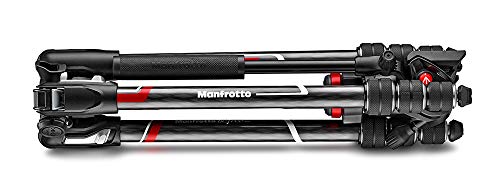 Manfrotto MVKBFRTC-LIVE Manfrotto befree Live Kit Twist Carbon con Fluid de Cabezal de vídeo, Blanco/Rojo