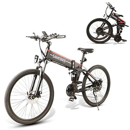 MANPATEL Bicicletas eléctricas 26" Bicicleta electrica Plegable con Asistencia de Pedal para Adolescentes y Adultos Negro