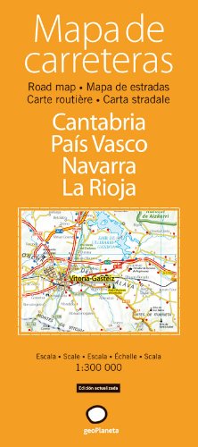 Mapa de carreteras de Cantabria, País Vasco, Navarra y La Rioja (Mapas desplegables)