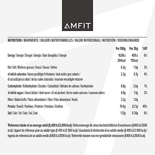 Marca Amazon - Amfit Nutrition Proteína de Suero de Leche en Polvo 1kg - Galleta (anteriormente PBN)