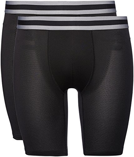 Marca Amazon - find. Bóxer Largos de Deporte para Hombre, Pack de 2, Negro,, M, Label: M