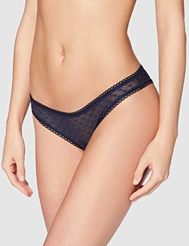 Marca Amazon - Iris & Lilly Braga de Bikini de Rejilla Mujer, Pack de 4, Azul (azul marino)., XL, Label: XL