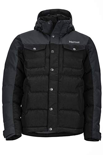 Marmot Fordham Jacket Chaqueta De Plumas Aislante, 700 Pulgadas Cúbicas, Abrigo para Exteriores, Anorak Resistente Al Agua, Resistente Al Viento, Hombre, Black, M