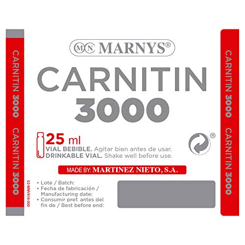 Marny's Carnitin 3000- Viales 350 Ml, Cítrico, 14 Unidades