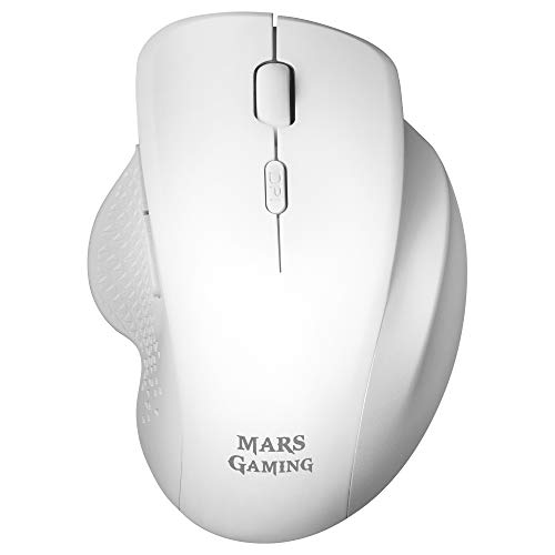 MARSGAMING MMWERGOW, Ratón Inalámbrico Ergonómico para PS4/PS5/XBOX/PC/Mac, Blanco