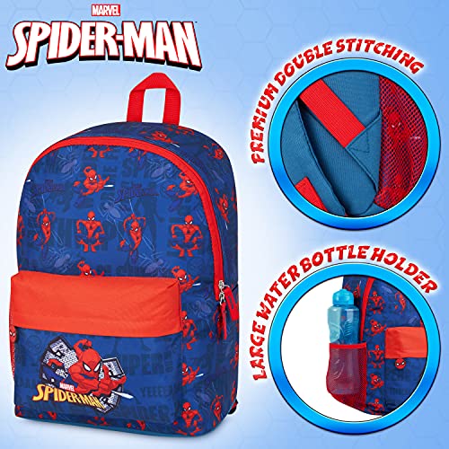 Marvel Mochila escolar de Spiderman, Mochila infantil, Mochila Niño 39cm, Regalos Para Niños