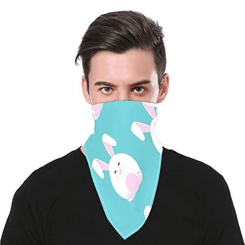 Máscara de pañuelo facial Anime Cute Rabbit Máscaras de dibujos animados Bandanas Máscara de pañuelo de patrón multiusos para adultos Niños 22 "X 22" Paquete individual