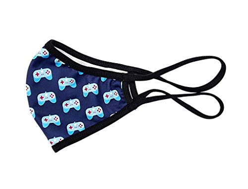 MASCARILLA HIGIÉNICA DE TELA ESTAMPADA VIDEOJUEGO, REUTILIZABLE, unisex, talla adulto