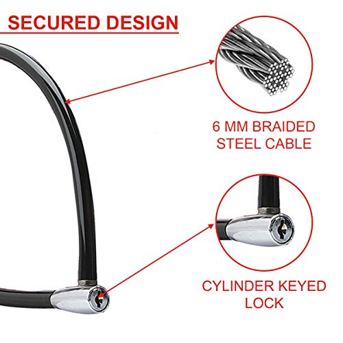 MASTER LOCK Candado Bicicleta [55 cm Cable] [Llave] [Exterior] [Color al Azar] 8630-F - Ideal para Bicicleta, Monopatín, Paseante, Cortacésped y Otro Equipo