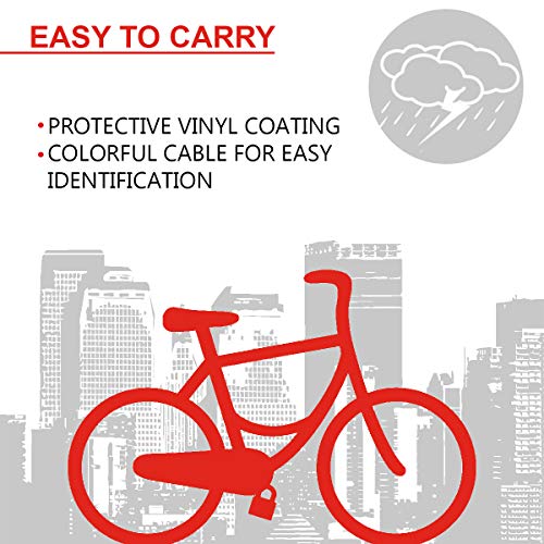 MASTER LOCK Candado Bicicleta [55 cm Cable] [Llave] [Exterior] [Color al Azar] 8630-F - Ideal para Bicicleta, Monopatín, Paseante, Cortacésped y Otro Equipo