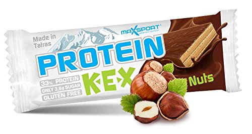 Maxsport Nutrition 30 – 33 % proteína sin gluten, 20 unidades, chocolate y nueces