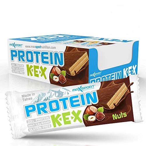 Maxsport Nutrition 30 – 33 % proteína sin gluten, 20 unidades, chocolate y nueces