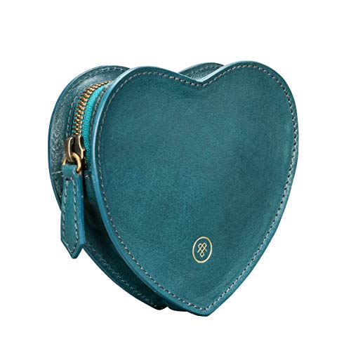 Maxwell Scott - Bolso de piel con forma de corazón personalizable, azul petróleo (Beige) - MirabellaL_940_3