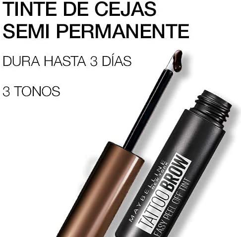 Maybelline New York, Tinte de Cejas Semi-permanente, Tattoo Brow Peel-Off, Dark Brown, 4,6 g