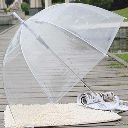 MB-LANHUA Moda Transparente Transparente Burbuja Cúpula Forma Paraguas Al Aire Libre A Prueba de Viento Paraguas Princesa Weeding Decoración