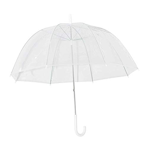 MB-LANHUA Moda Transparente Transparente Burbuja Cúpula Forma Paraguas Al Aire Libre A Prueba de Viento Paraguas Princesa Weeding Decoración