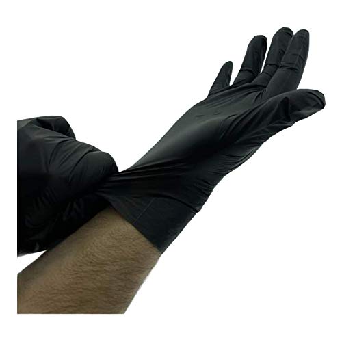 MC-Trend - 100 guantes desechables de TPE, color negro, sin polvo, sin látex, en caja dispensadora, extra-large