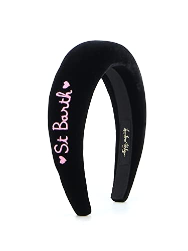 MC2 Saint Barth Velvet headband with logo embroidery