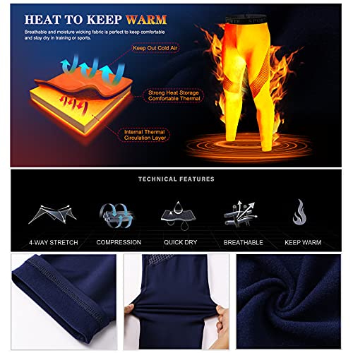 MEETWEE Pantalón Térmico Hombre Ropa Interior Térmica Funcional Calzoncillos Largos Leggins Termo para el Invierno Deporte Running Esquiar Senderismo