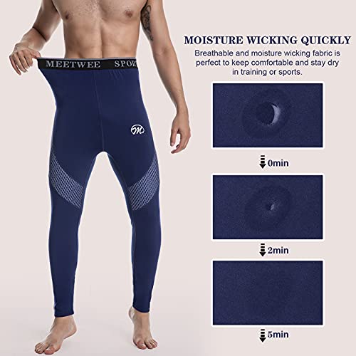 MEETWEE Pantalón Térmico Hombre Ropa Interior Térmica Funcional Calzoncillos Largos Leggins Termo para el Invierno Deporte Running Esquiar Senderismo