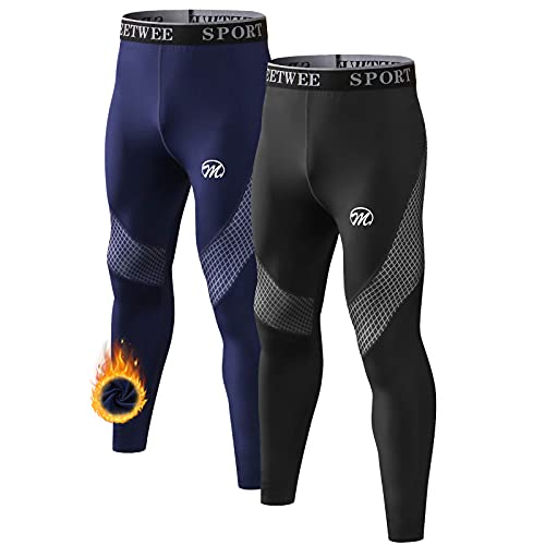 MEETWEE Pantalón Térmico Hombre Ropa Interior Térmica Funcional Calzoncillos Largos Leggins Termo para el Invierno Deporte Running Esquiar Senderismo