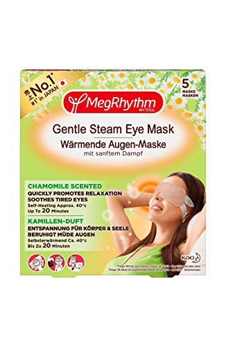 Meg Rhythm - Máscara de vapor suave calentada para la relajación y la tensión de los ojos, 5 unidades