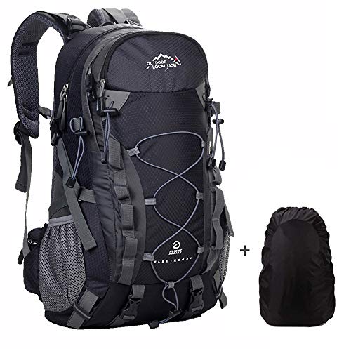 Meisohua Mochila de Senderismo 40L Unisex Mochila Al Aire Libre Viaje Marcha del Deporte Escalada Trekking Camping con Cubierta Lluvia - Negro