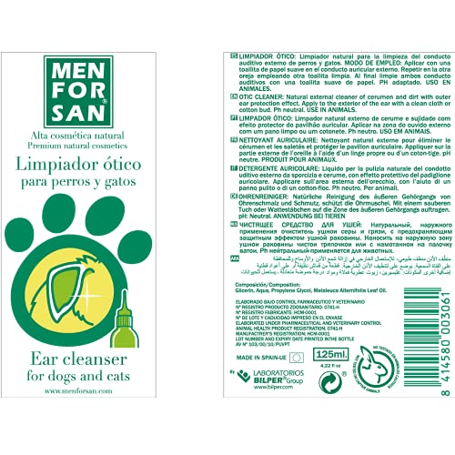 MENFORSAN Limpiador para Orejas de Perros Y Gatos - 125 ML