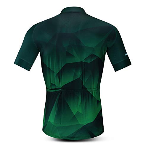 Mens Ciclismo Jersey manga corta Mountain Bike Shirt MTB Top cremallera bolsillo reflectante cráneo, B1, X-Large