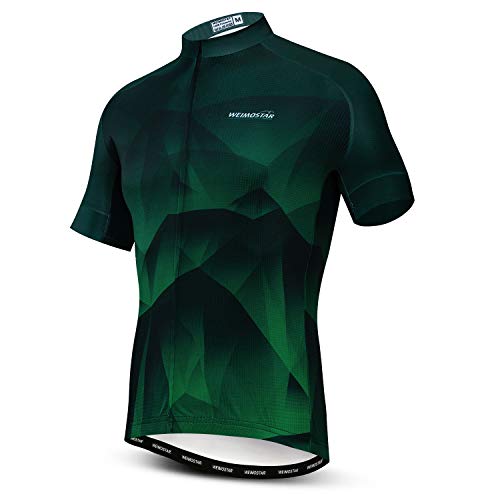 Mens Ciclismo Jersey manga corta Mountain Bike Shirt MTB Top cremallera bolsillo reflectante cráneo, B1, X-Large