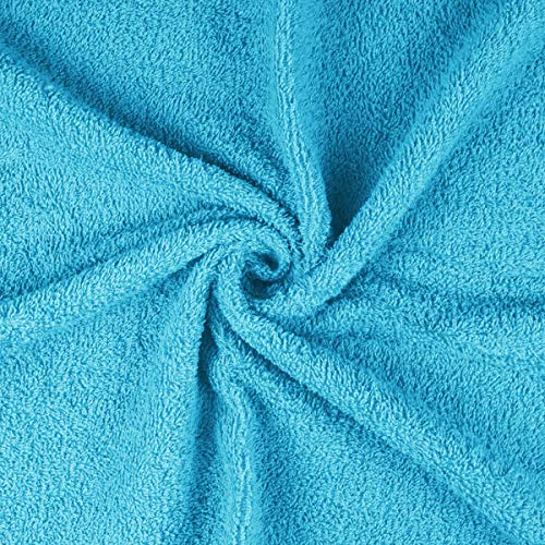 MERCURY TEXTIL - Juego de Toallas, de 100% Algodón Colores Resistentes,Gimnasio, Piscina,Cuarto de Baño,Casa (Azul Turquesa, 2 baño + 2 Manos + 2 bidé)