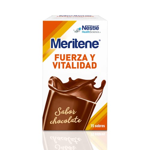 Meritene® FUERZA Y VITALIDAD - Suplementa tu nutrición y mantén tu sistema inmune con vitaminas, minerales y proteínas - Batido de Chocolate - Estuche (15 sobres de 30g)