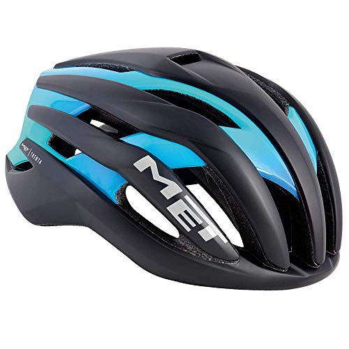 Met Casco Trenta S(52-56) Ciclismo, Adultos Unisex, Multicolor (Negro Cyan)