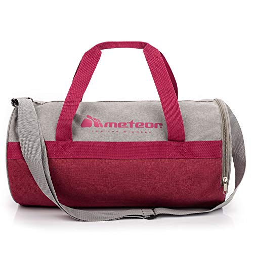 meteor Bolsa Deporte Viaje Gimnasio con Compartimento Separado para Zapatos Duffle Bag para Hombre Mujer Ultraligera Plegable Bolsa Deportiva 25 L Yoga Bolsa Fin de Semana (púrpura Gris, 25 L)