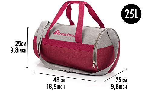 meteor Bolsa Deporte Viaje Gimnasio con Compartimento Separado para Zapatos Duffle Bag para Hombre Mujer Ultraligera Plegable Bolsa Deportiva 25 L Yoga Bolsa Fin de Semana (púrpura Gris, 25 L)