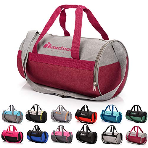 meteor Bolsa Deporte Viaje Gimnasio con Compartimento Separado para Zapatos Duffle Bag para Hombre Mujer Ultraligera Plegable Bolsa Deportiva 25 L Yoga Bolsa Fin de Semana (púrpura Gris, 25 L)