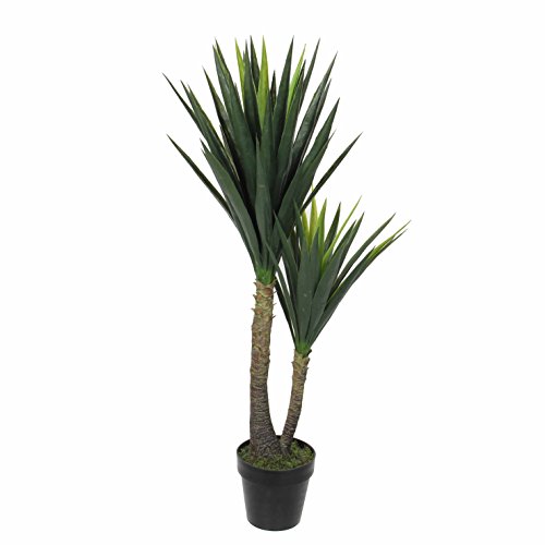 MICA Decorations 1026451 YUCCA en Maceta Verde – H120 x d60 cm Planta Artificial, plástico, Verde, 60 x 60 x 120 cm